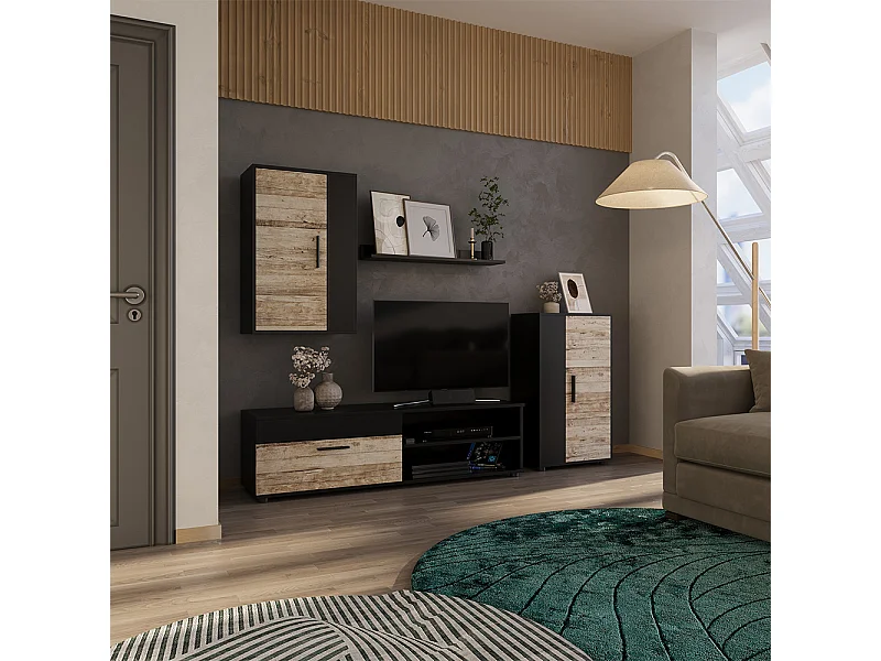 Wohnwand anthracite/beige 139.8x35.4x38.9 berno