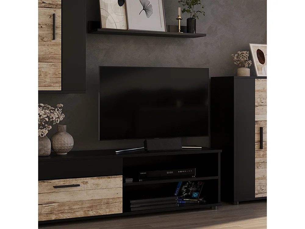 Wohnwand anthracite/beige 139.8x35.4x38.9 berno