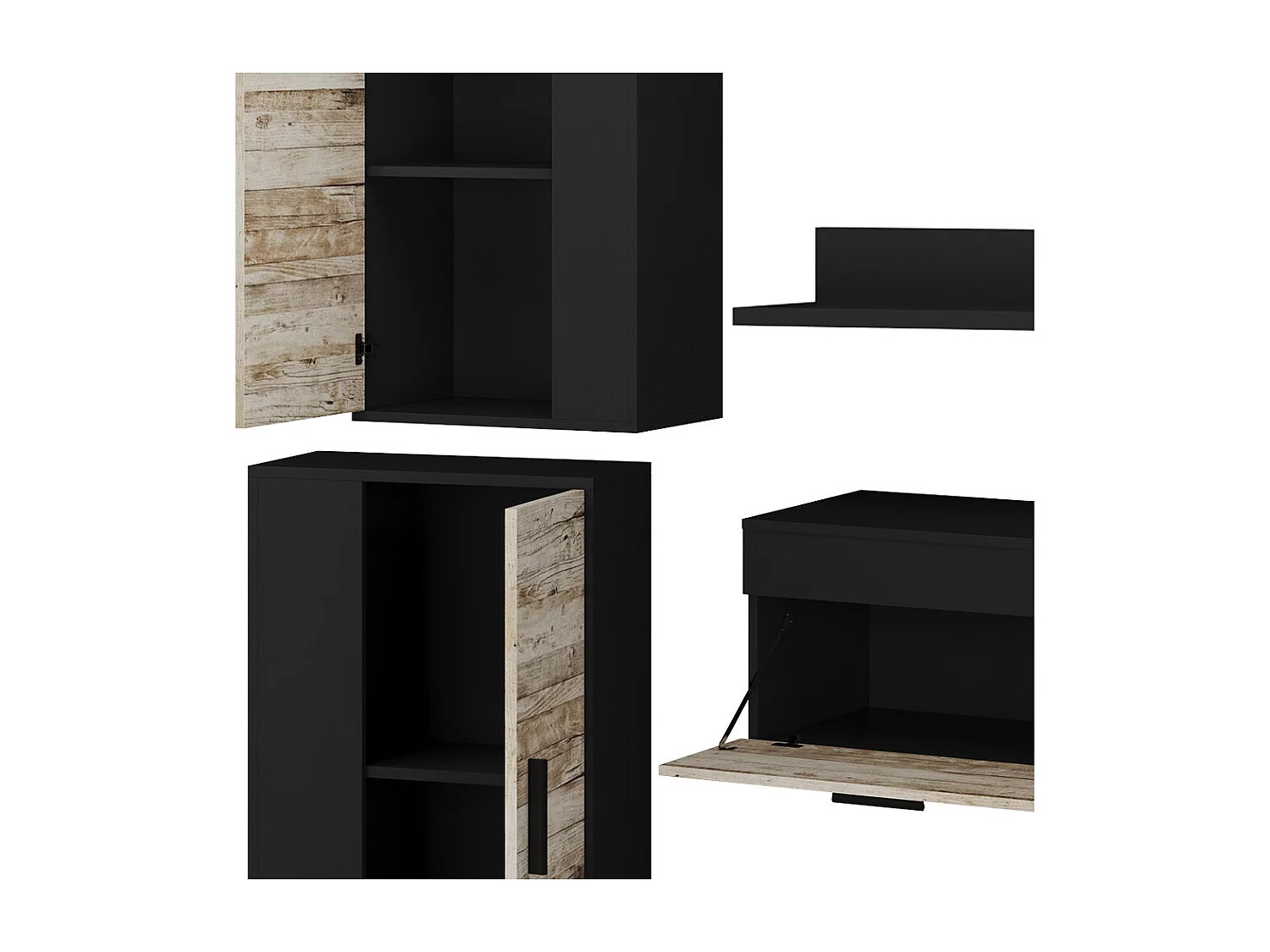 Wohnwand anthracite/beige 139.8x35.4x38.9 berno