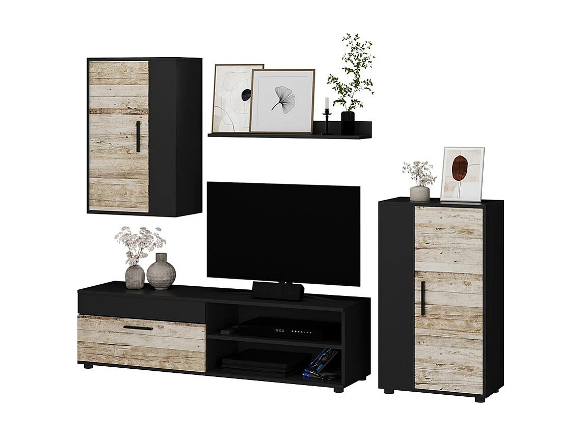 Wohnwand anthracite/beige 139.8x35.4x38.9 berno