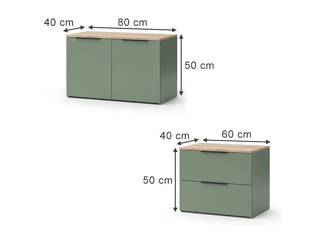 Wohnwand grün 80x40x50 wido