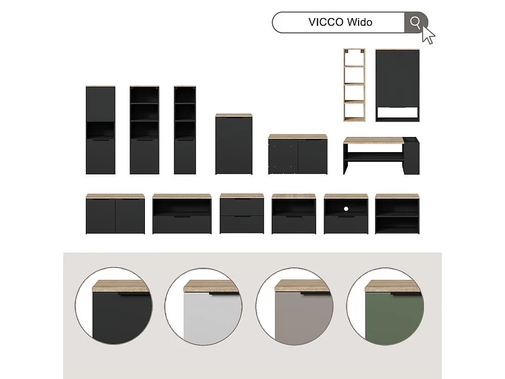 Meuble-paroi vert 80x40x50 wido
