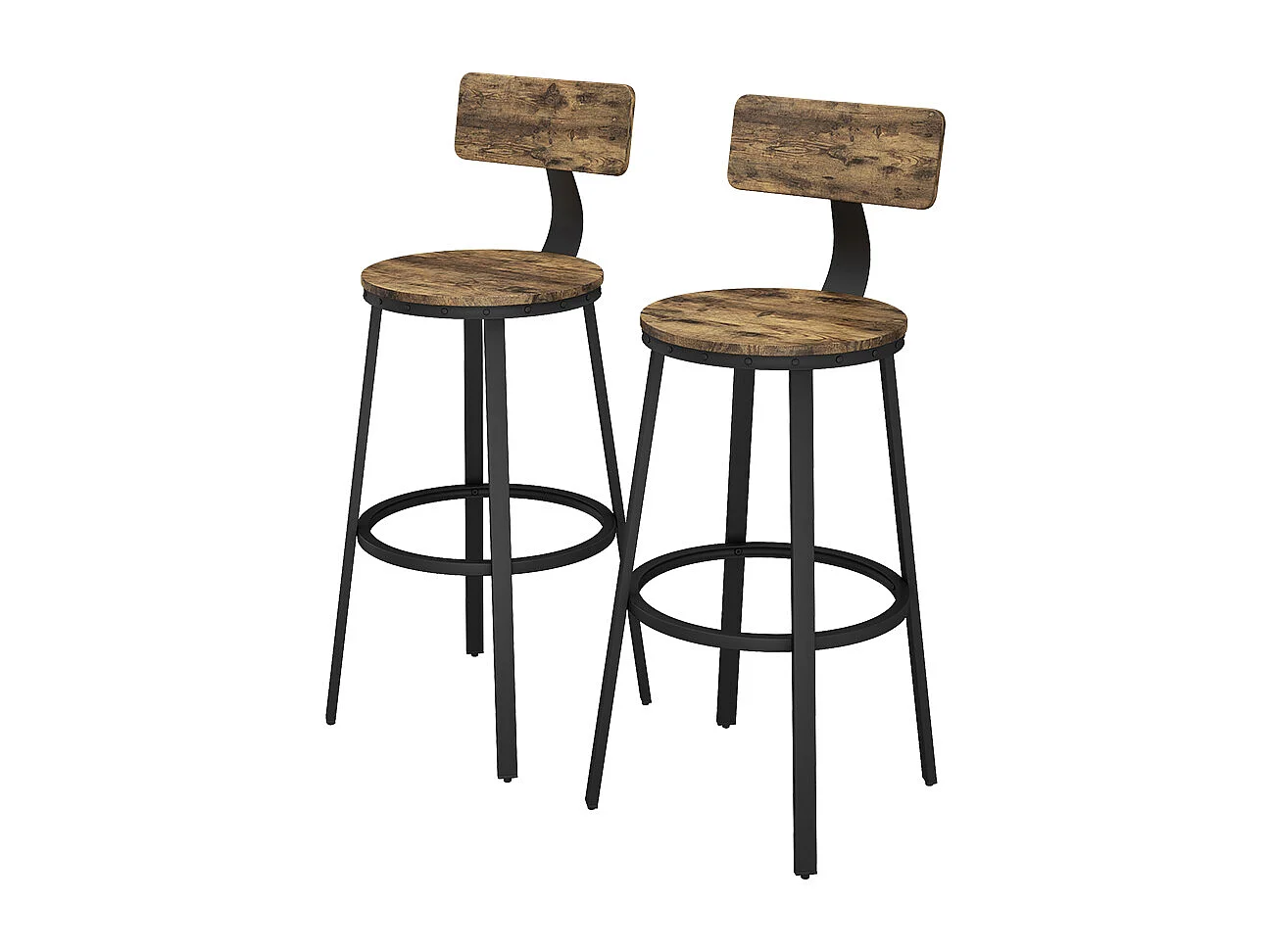 Tabouret de bar chêne rustique 34x55x102 caracas