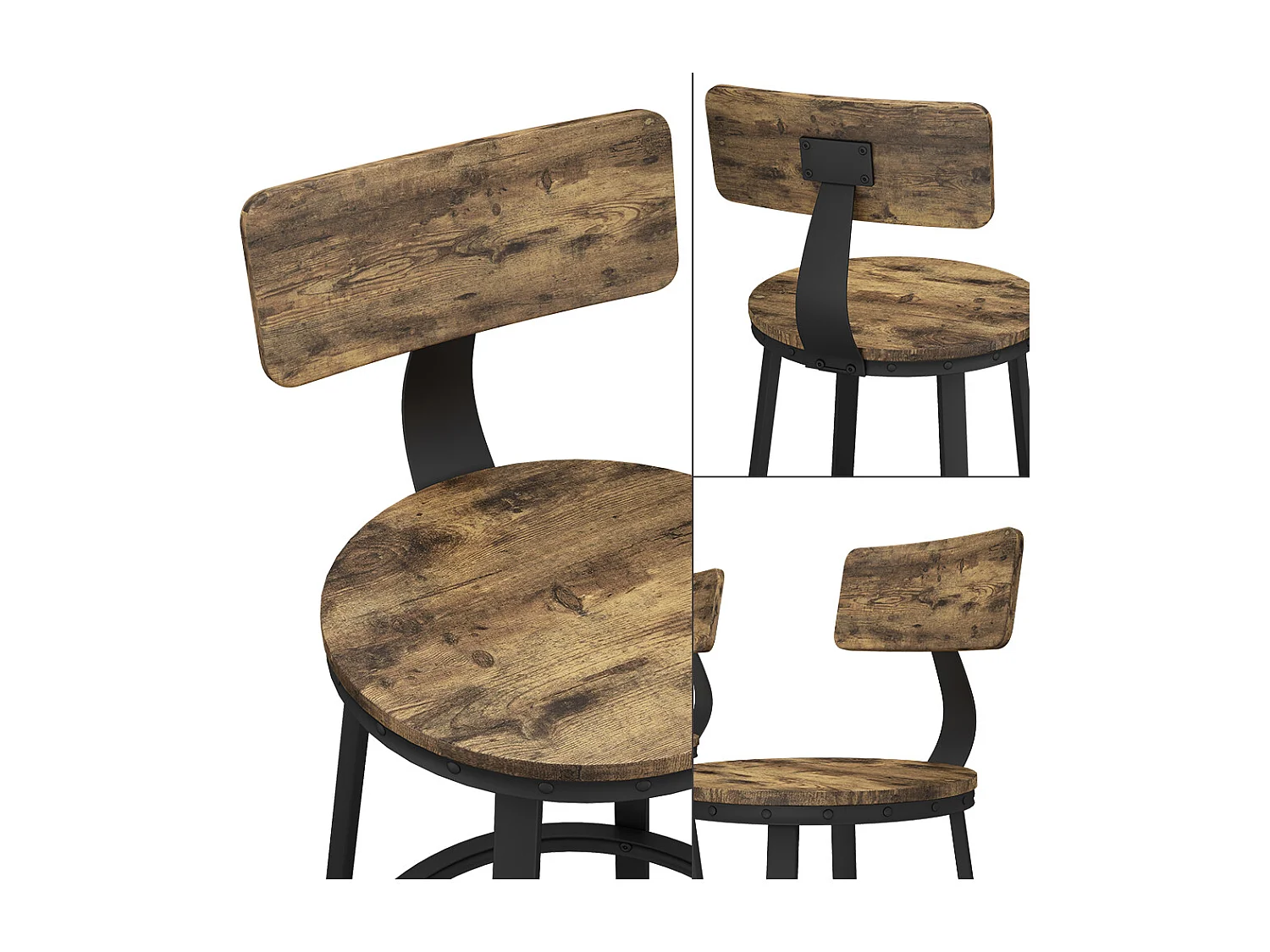 Tabouret de bar chêne rustique 34x55x102 caracas