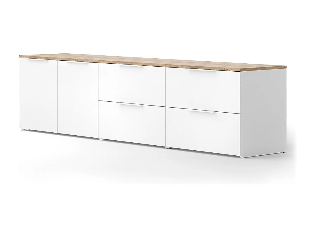 Meuble-paroi blanc/sonoma 200x40x50 wido