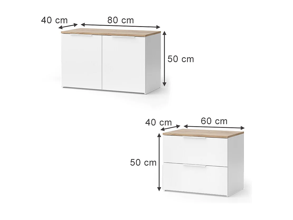 Meuble-paroi blanc/sonoma 200x40x50 wido