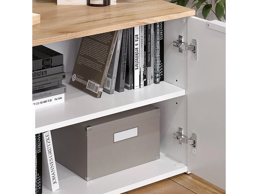 Meuble-paroi blanc/sonoma 200x40x50 wido