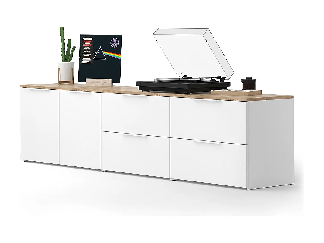 Meuble-paroi blanc/sonoma 200x40x50 wido