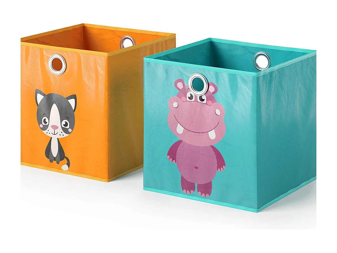 Boîte pliante orange/bleu 30x30x30