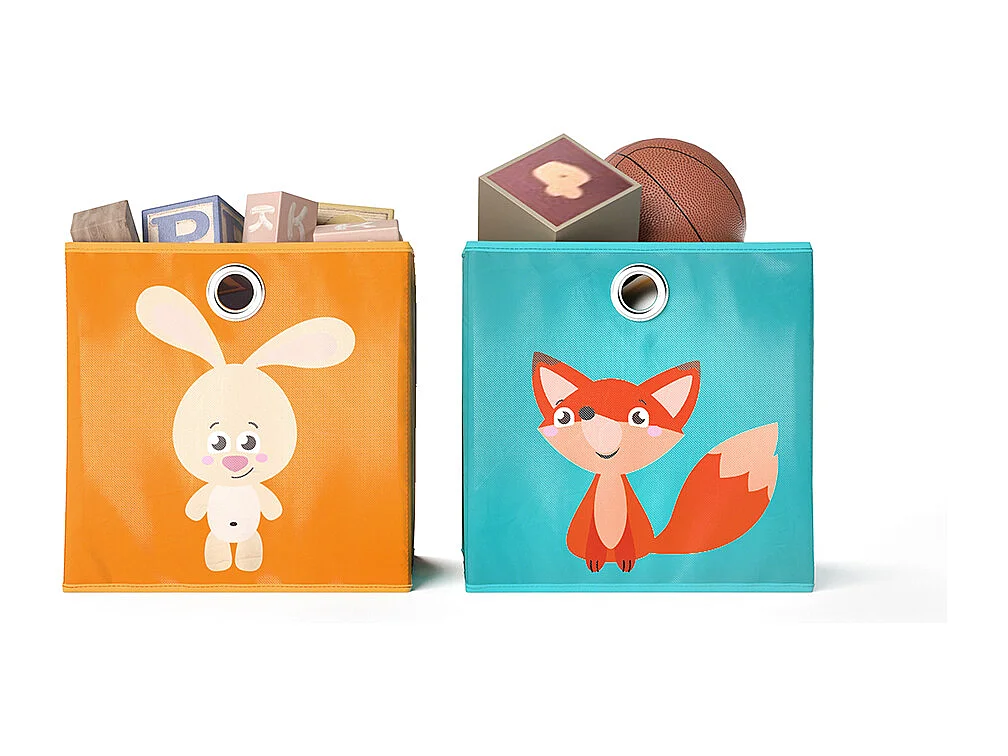 Boîte pliante orange/bleu 30x30x30