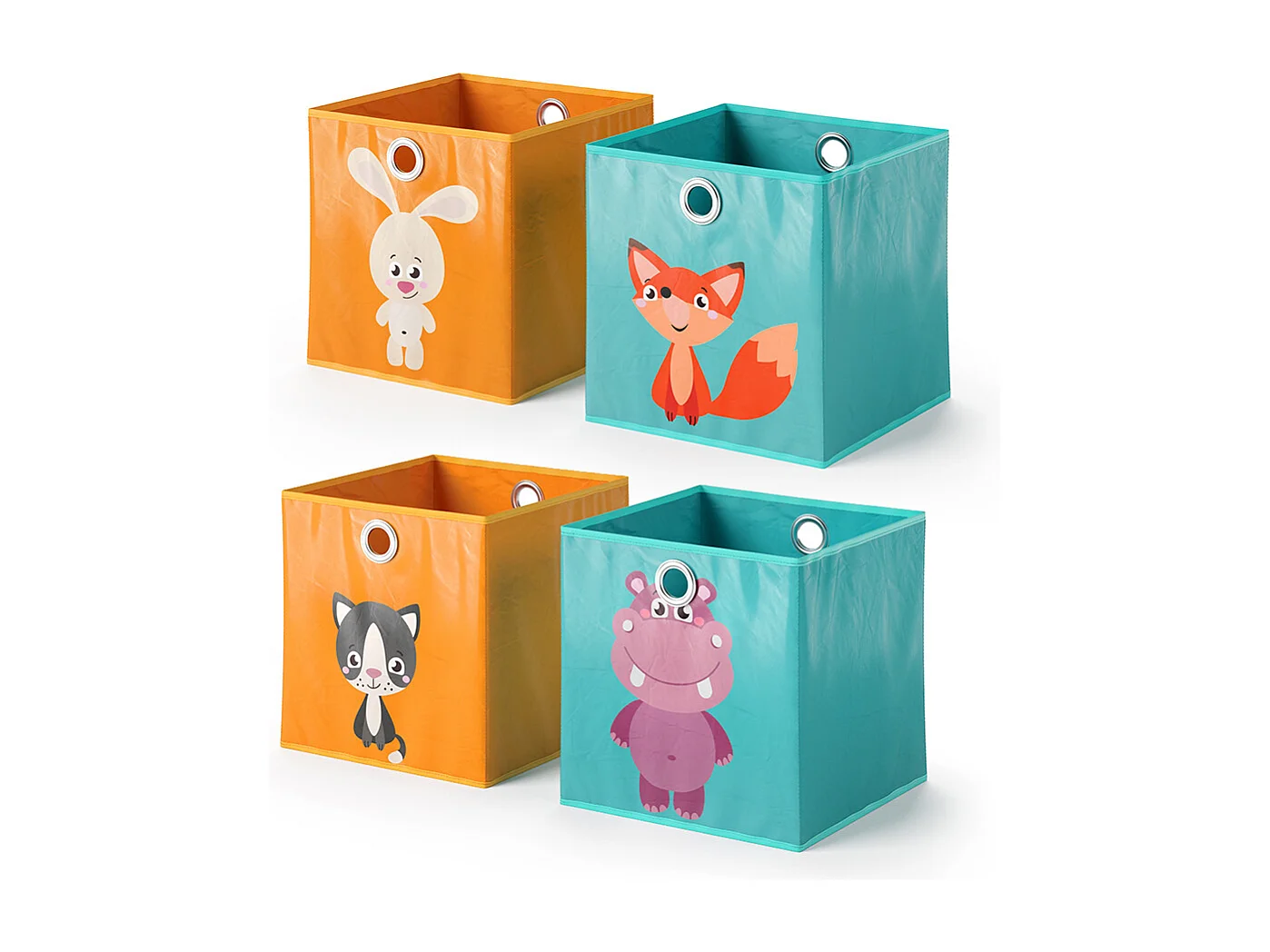 Boîte pliante orange/bleu 30x30x30