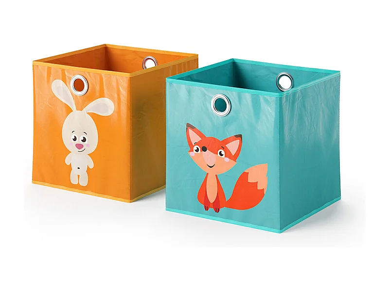 Faltbox orange/blau 30x30x30