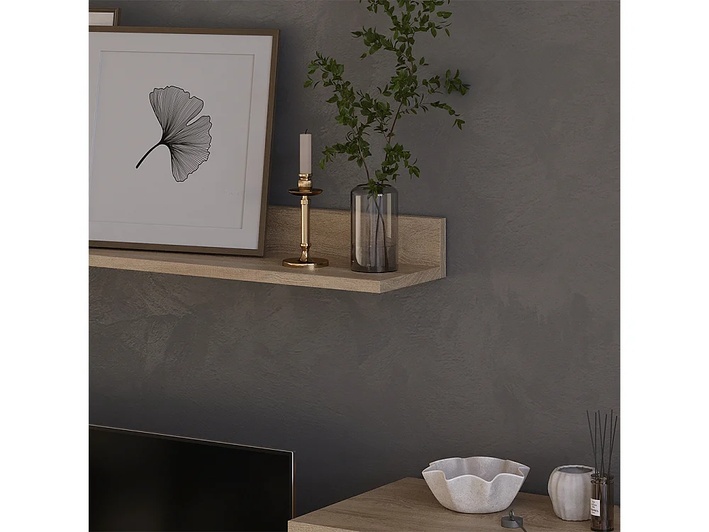 Lowboard & étagère sonoma/blanc 139.8x35.3x38.9 berno