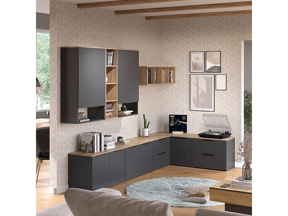 Parete attrezzata antracite 80x40x50 wido