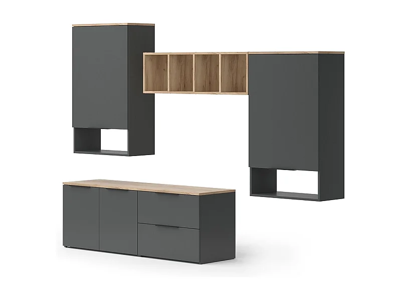 Mur de salon anthracite 80x40x50 wido