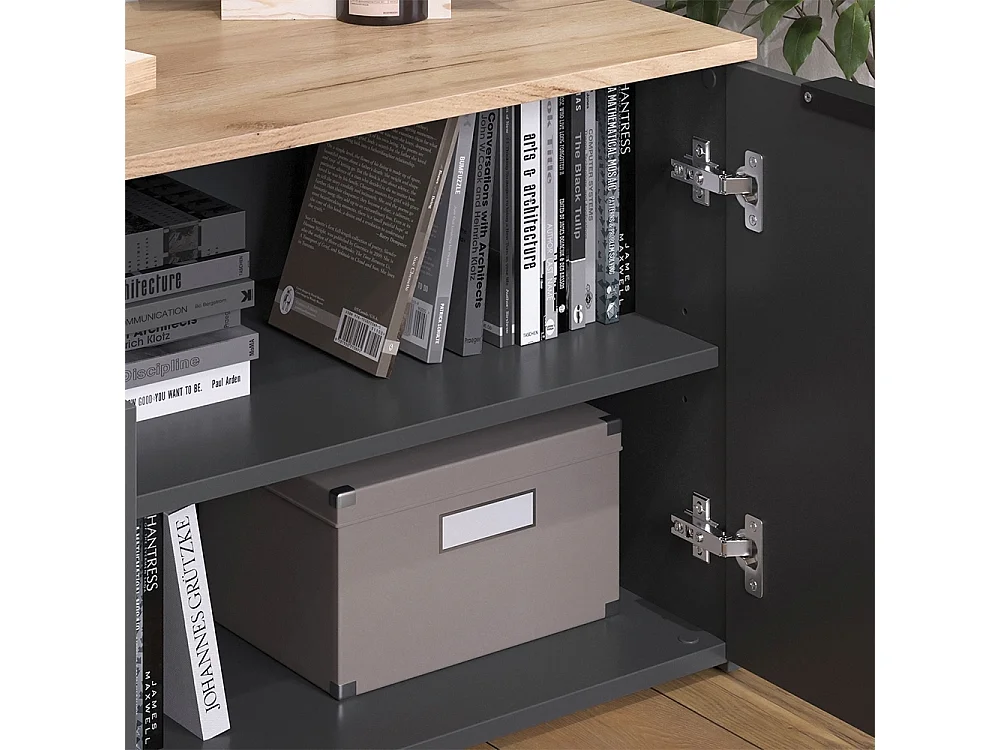 Mur de salon anthracite 80x40x50 wido