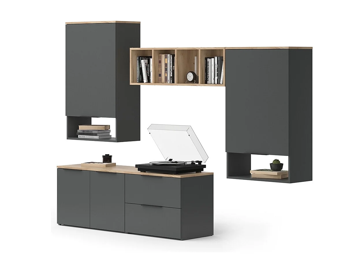 Mur de salon anthracite 80x40x50 wido