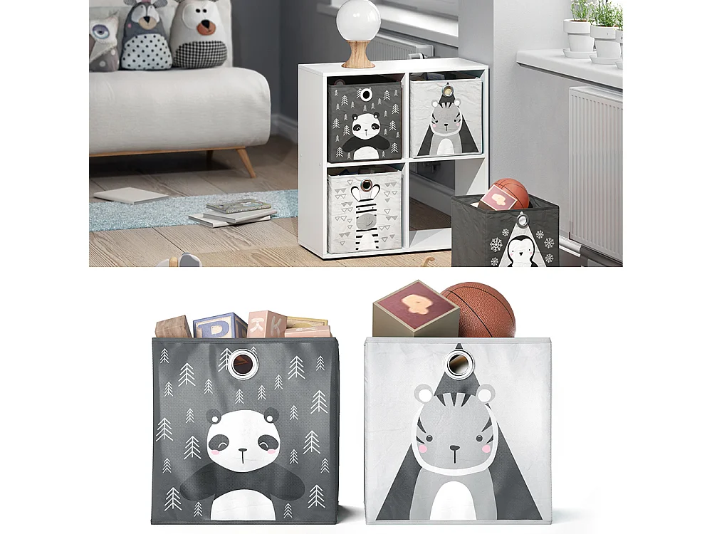 Boîte pliante gris foncé 30x30x30