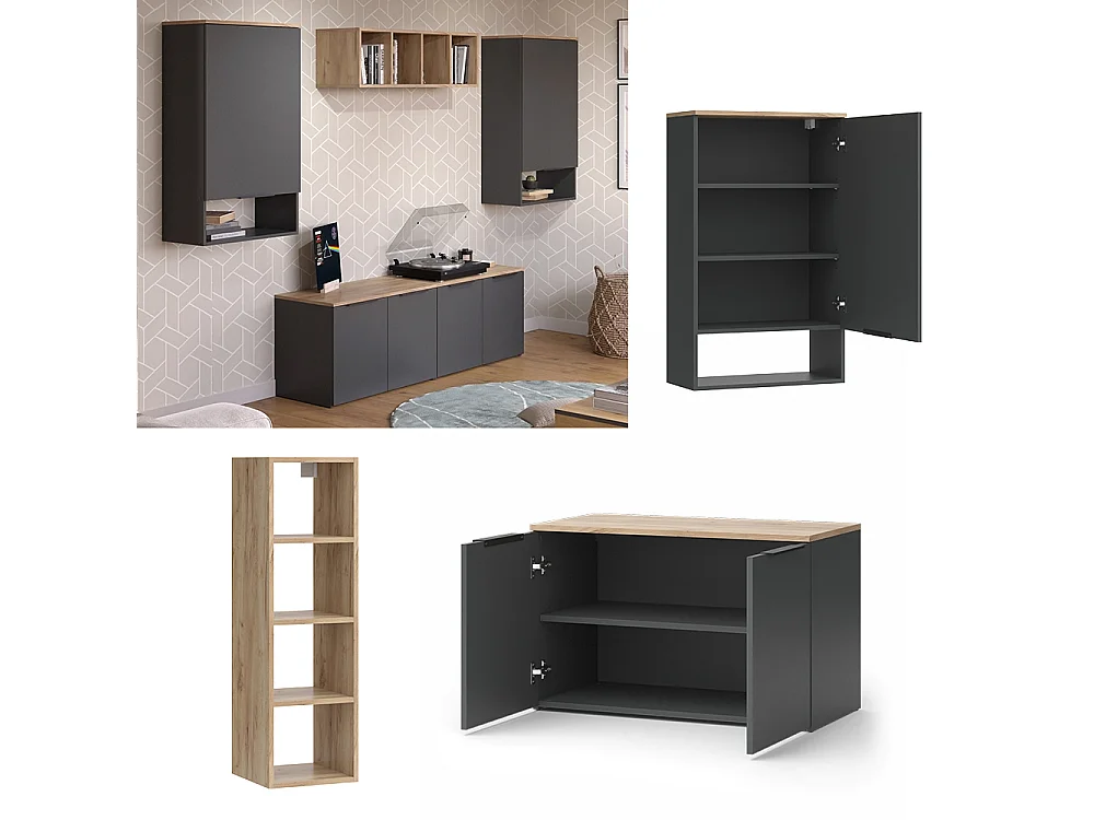 Wohnwand anthrazit 80x40x50 wido