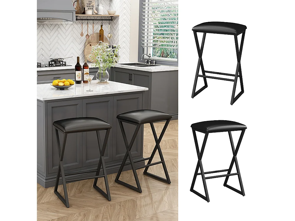 Tabouret de bar noir 40x34x64 vault