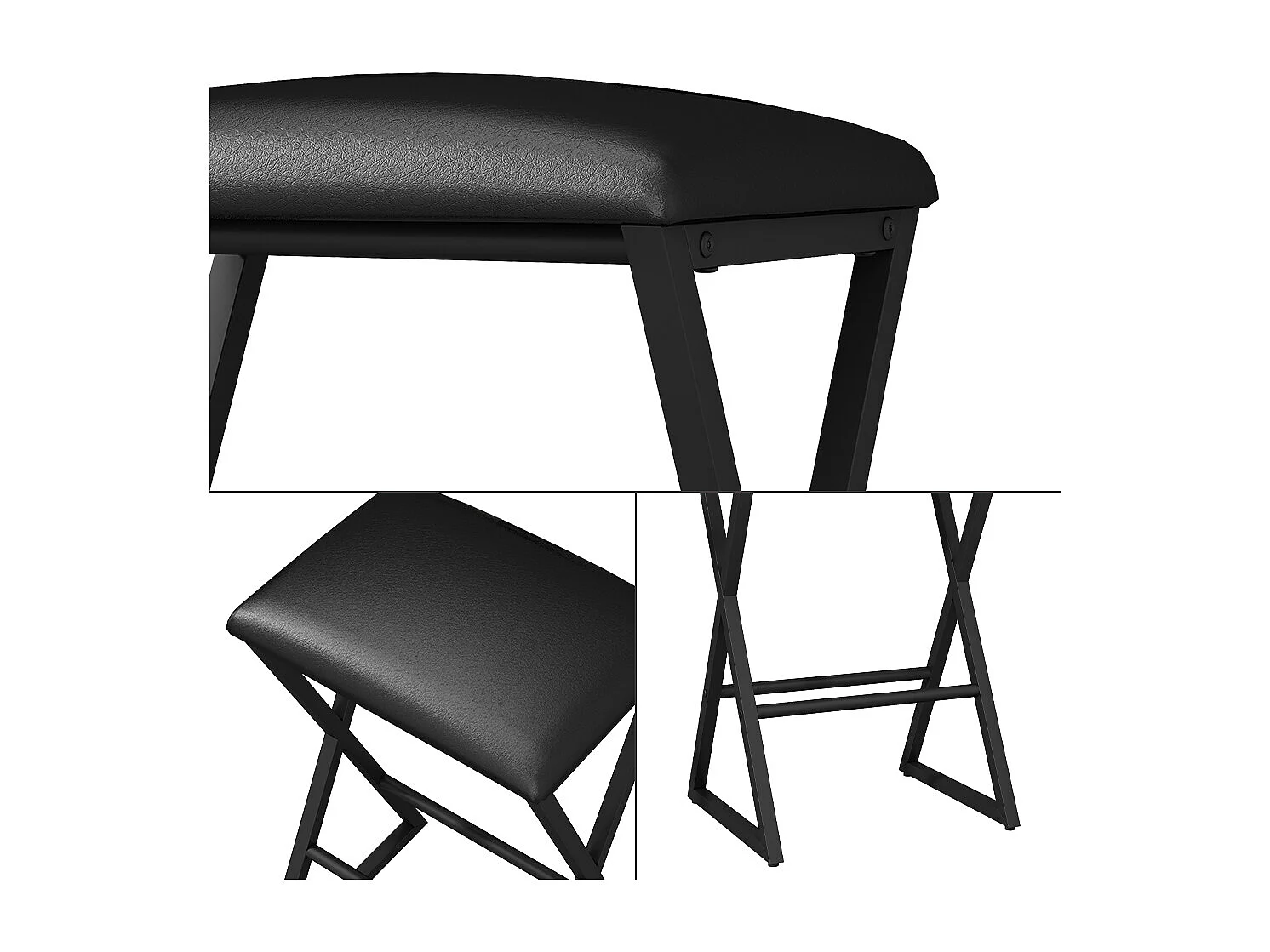 Tabouret de bar noir 40x34x64 vault