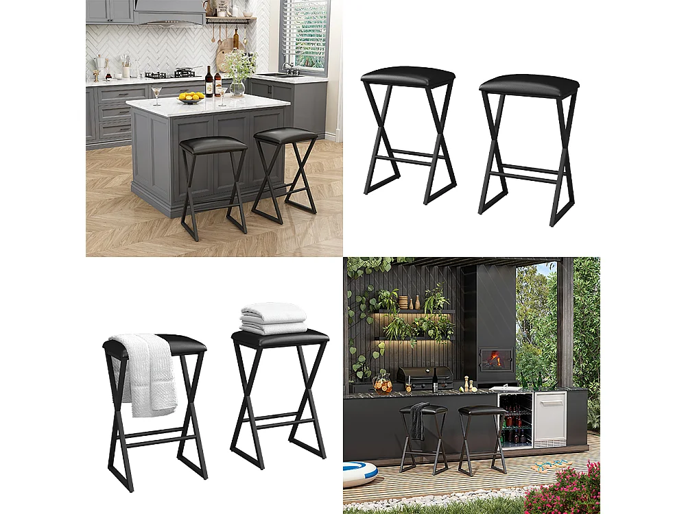 Tabouret de bar noir 40x34x64 vault