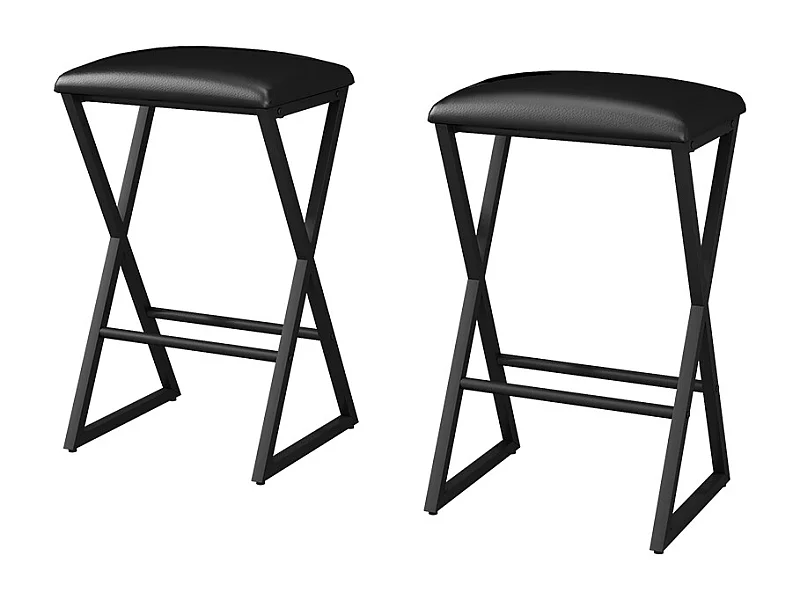 Taburete de bar set de 2 negro 40x34x64 vault