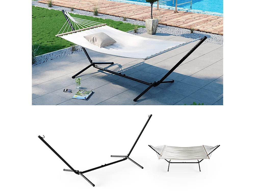 Support hamac noir 362x100x100