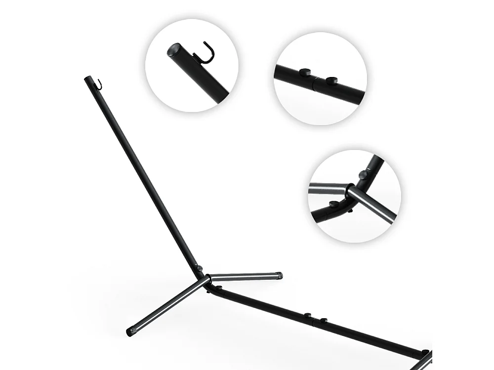 Support hamac noir 362x100x100