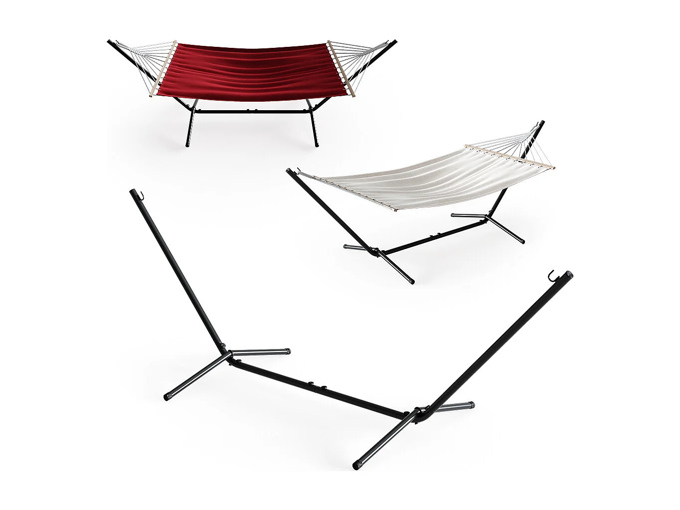 Support hamac noir 362x100x100