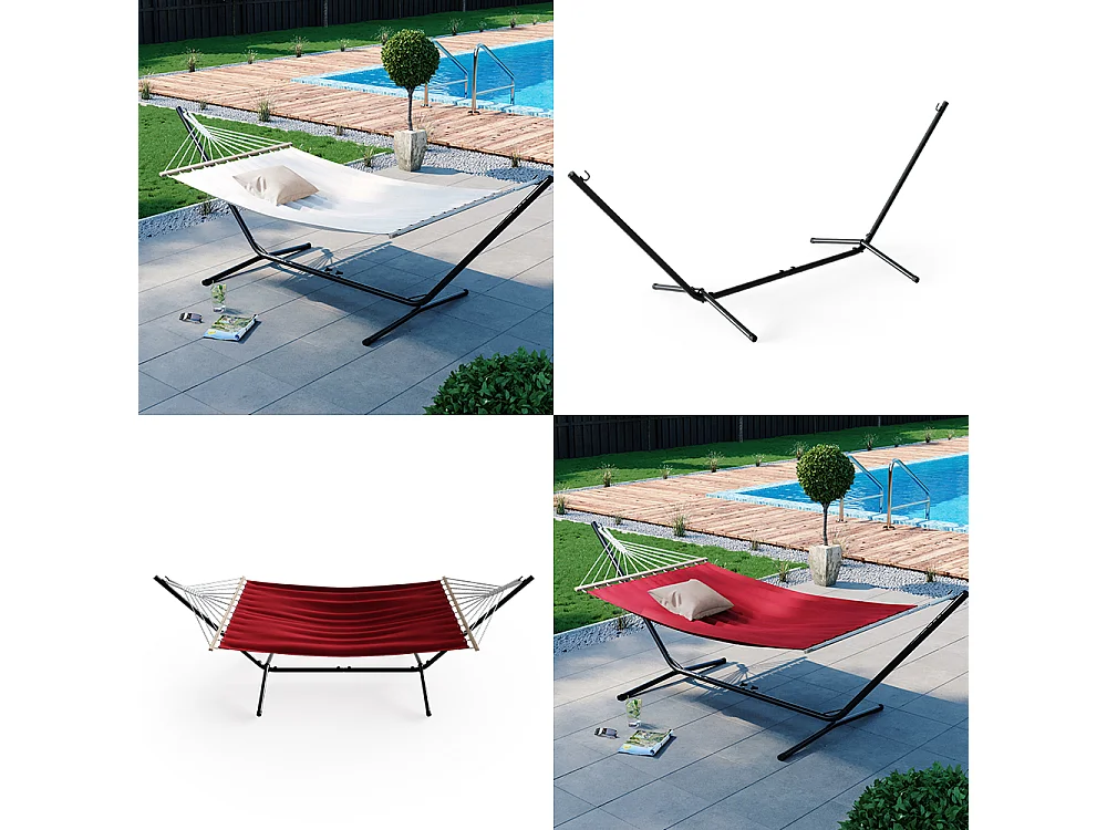 Support hamac noir 362x100x100