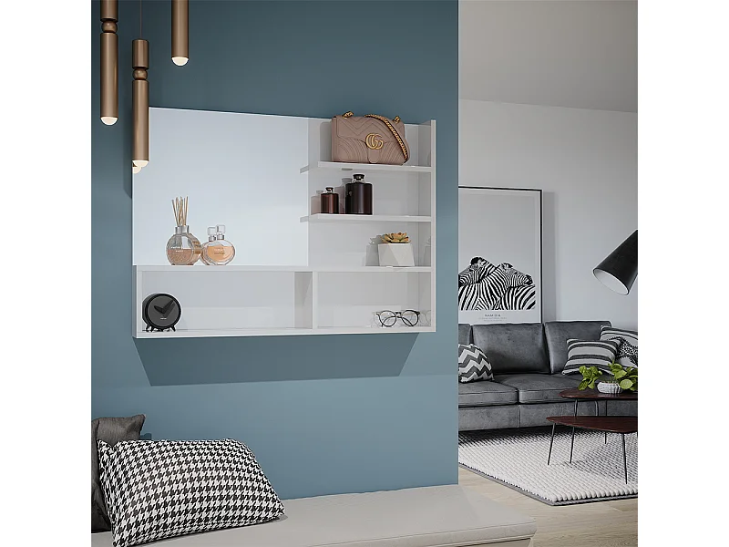 Lustro łazienkowe biały wysoki połysk 89.8x11x65