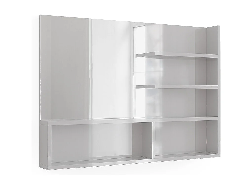 Miroir mural blanc haute brillance 89.8x11x65