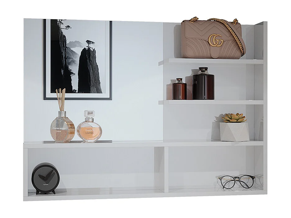 Miroir mural blanc haute brillance 89.8x11x65