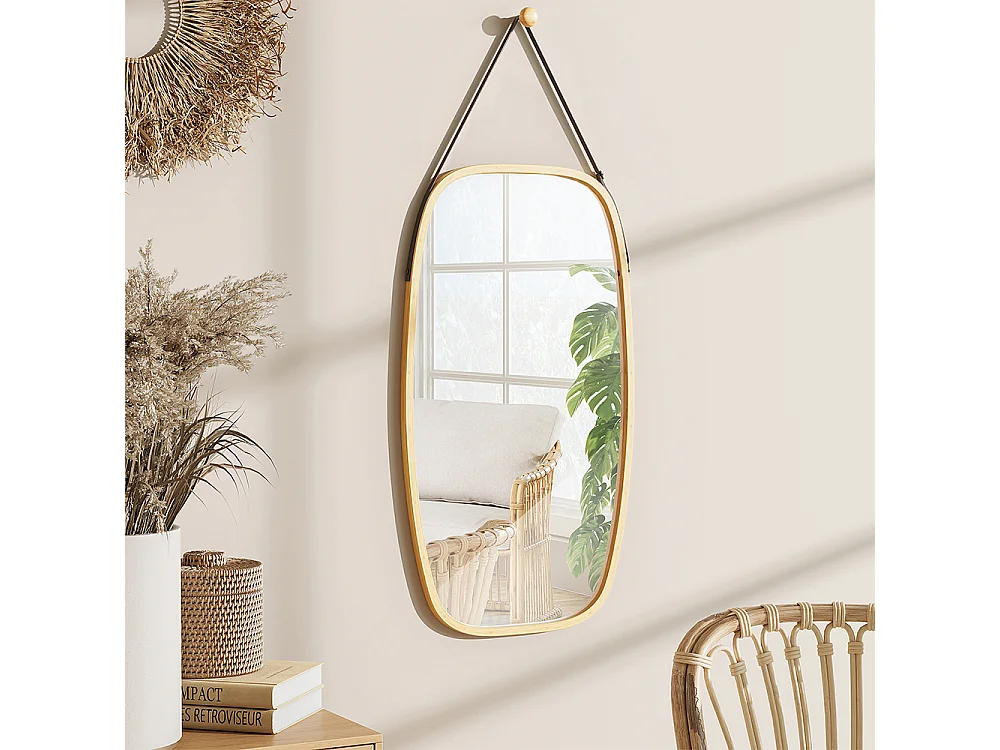 Miroir mural bambou 44x78x1.5 mirno