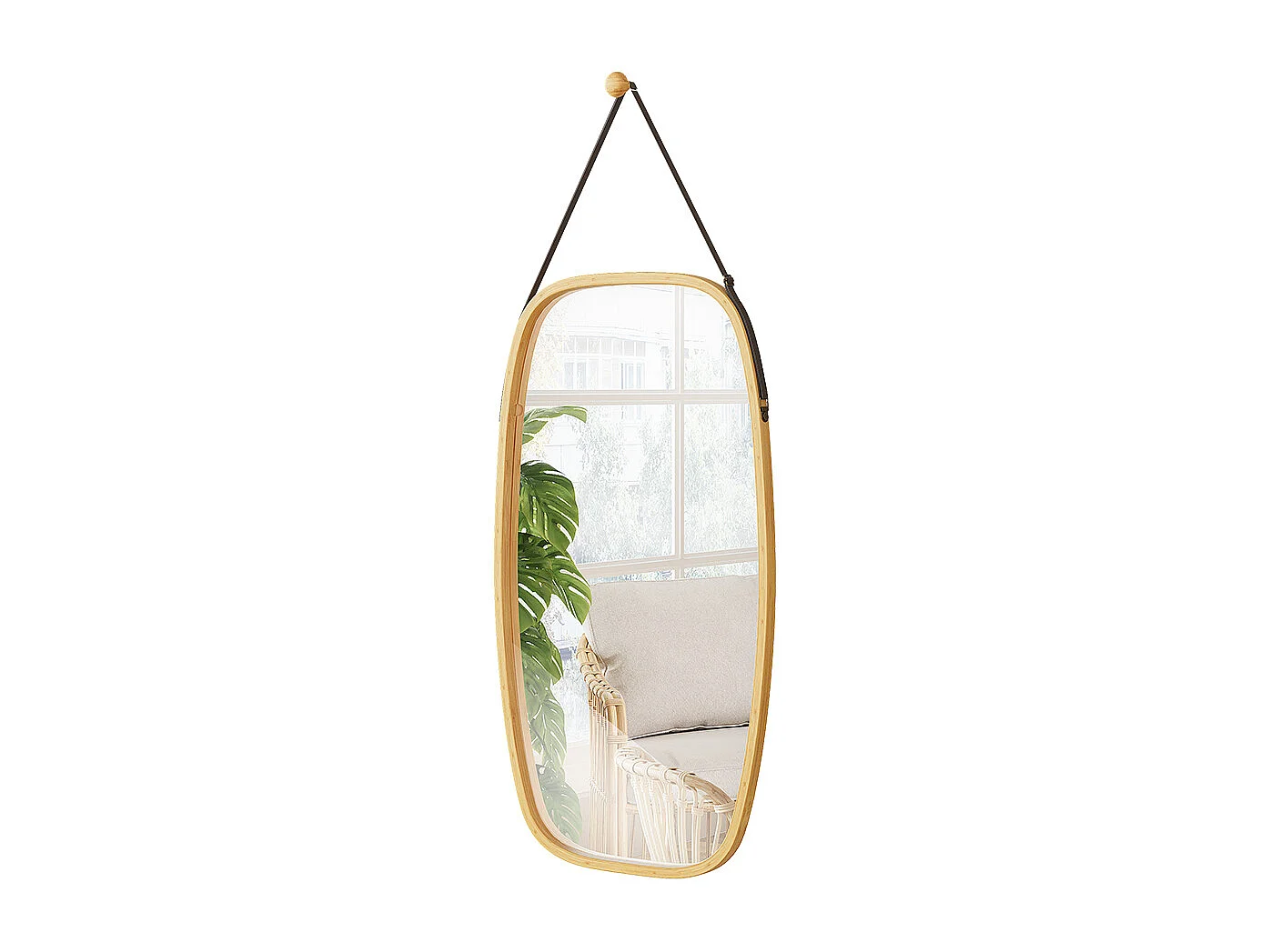Miroir mural bambou 44x78x1.5 mirno