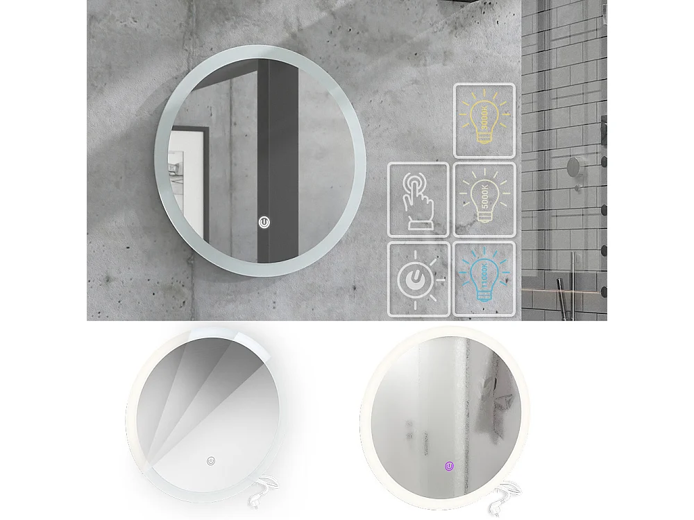 Lustro łazienkowe biały 50x3x50