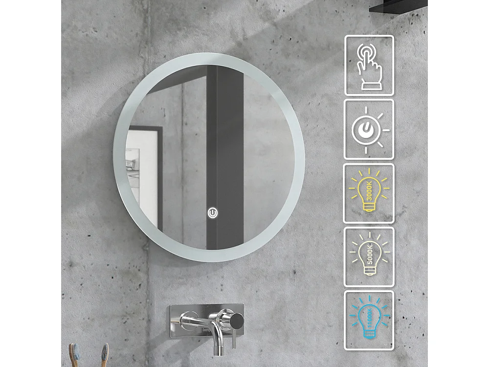 Lustro łazienkowe biały 50x3x50