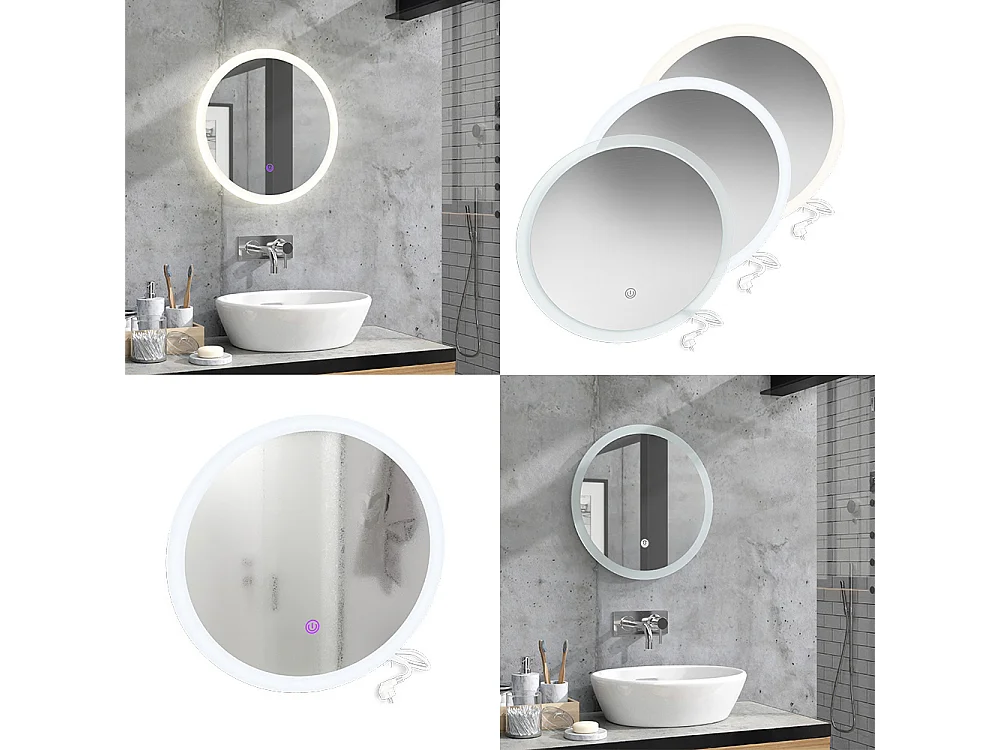 Lustro łazienkowe biały 50x3x50