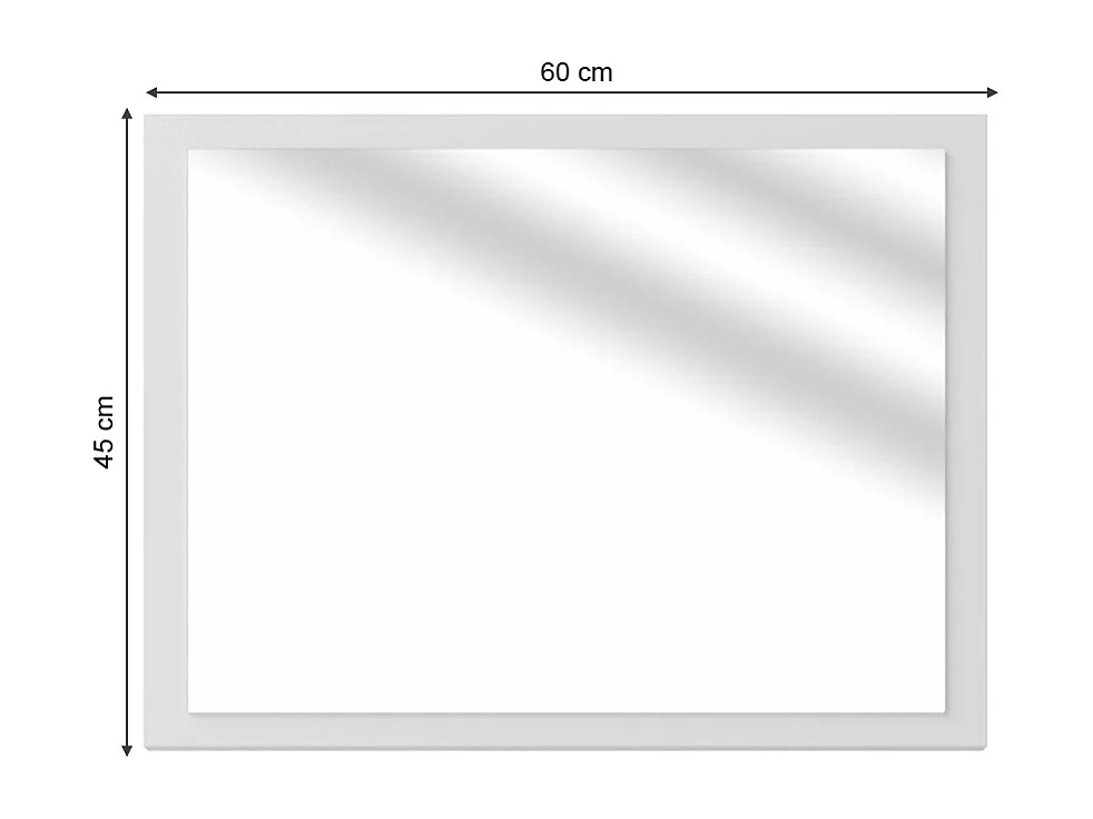 Badrumsspegel vit högblank/vit 45x2x60 kiko
