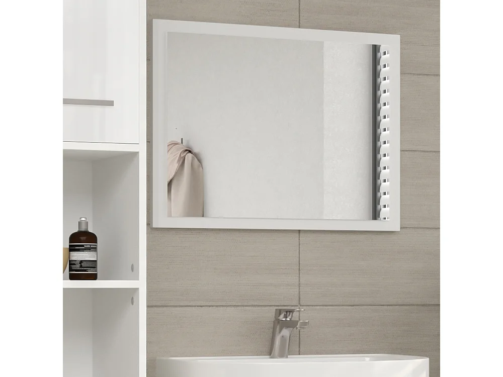 Badrumsspegel vit högblank/vit 45x2x60 kiko