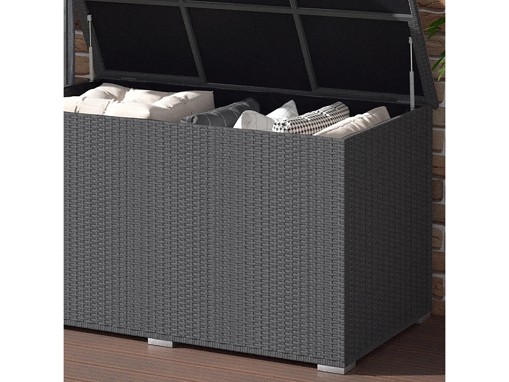 Coffre pour coussins anthracite 146x83x80