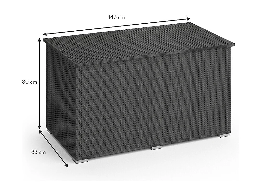 Coffre pour coussins anthracite 146x83x80