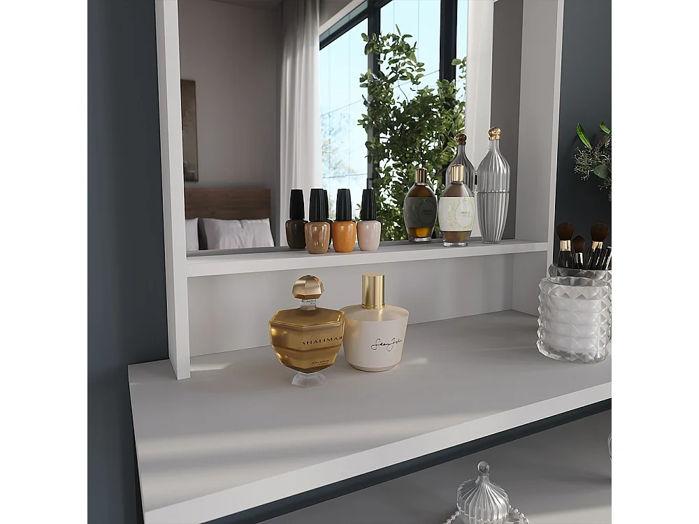 miroir mural blanc 70x10x65 sherry