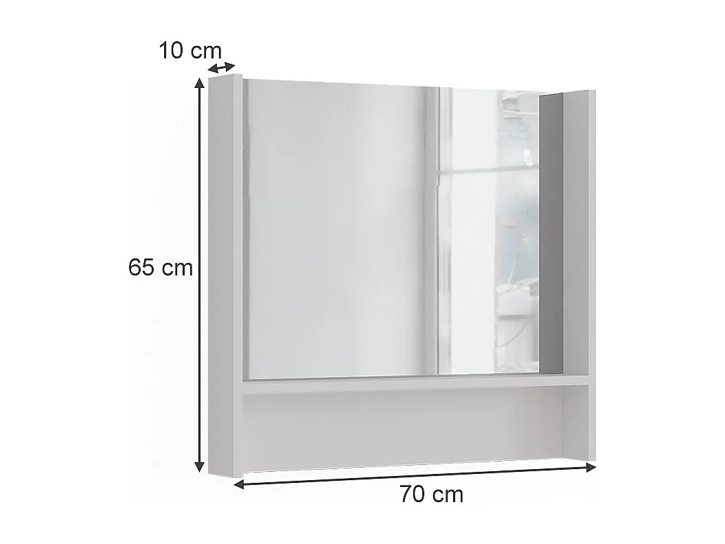 miroir mural blanc 70x10x65 sherry