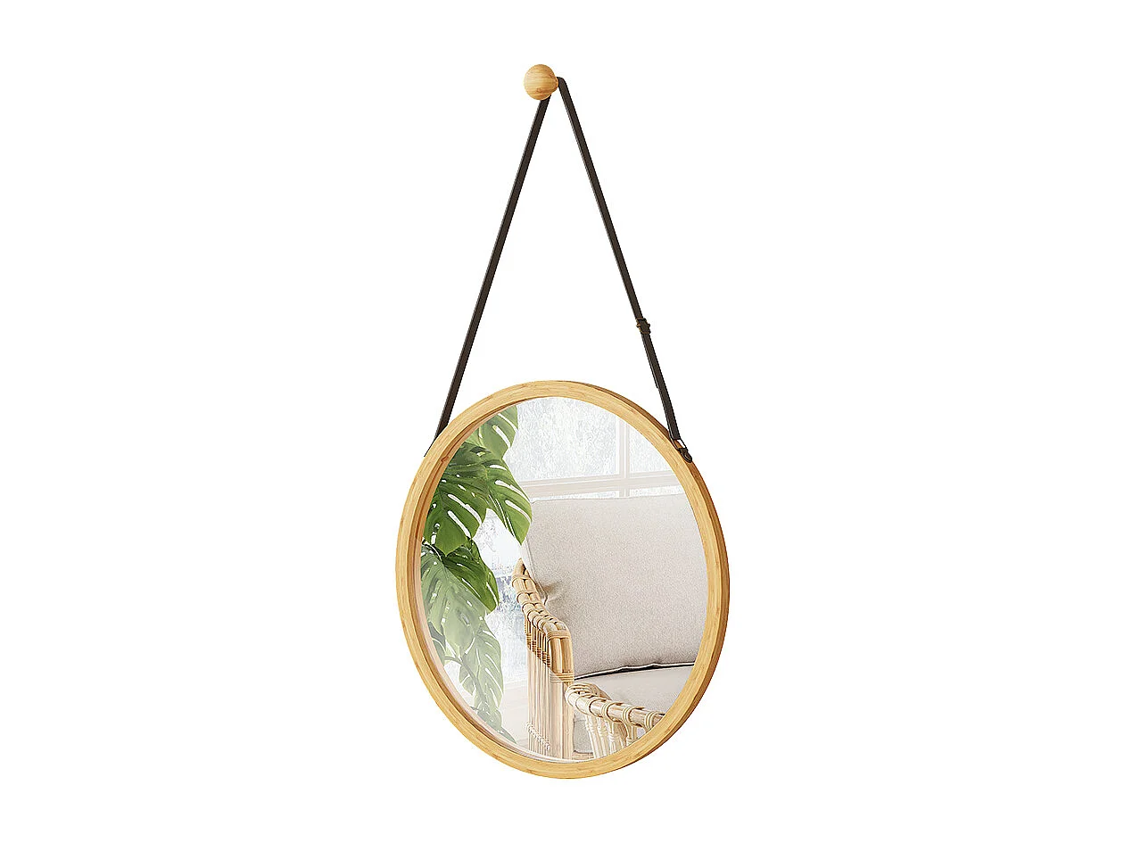 Miroir mural bambou 38x38x1.5 mirno