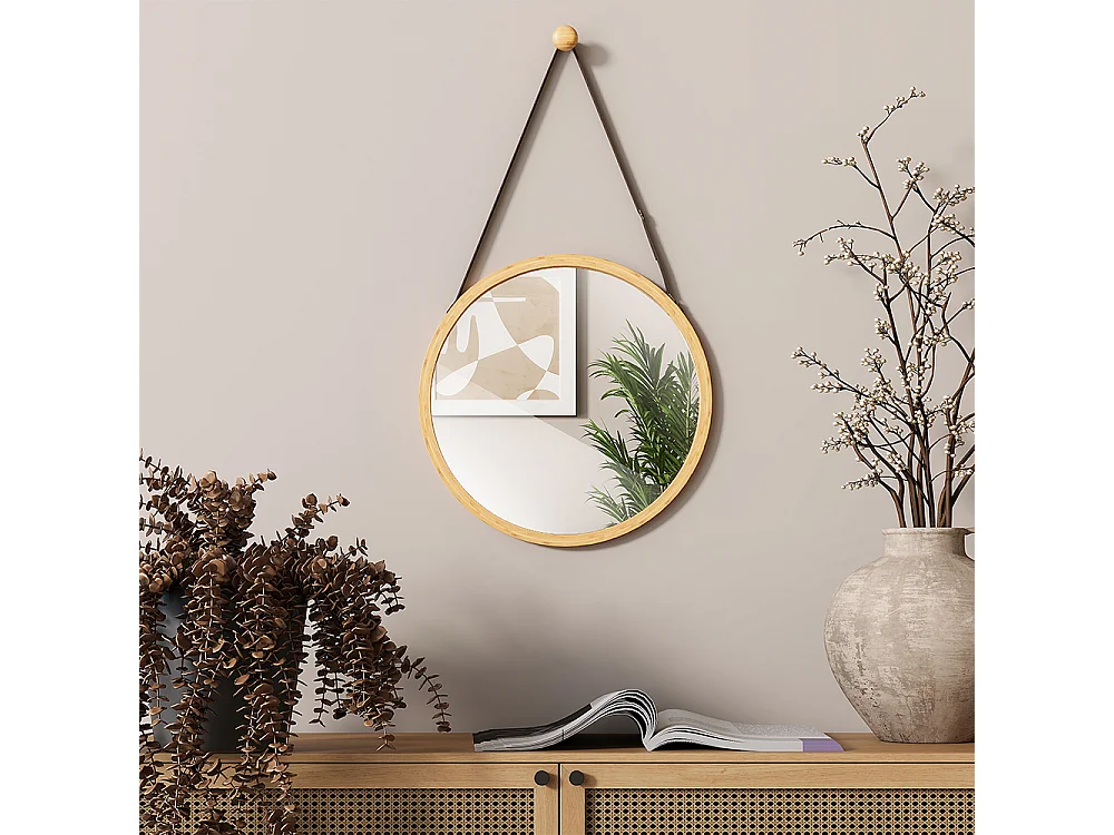 Espelho de banheiro bambu 38x1.5x38 mirno