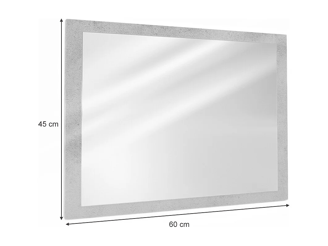 Specchio bagno calcestruzzo 45x2x60 kiko