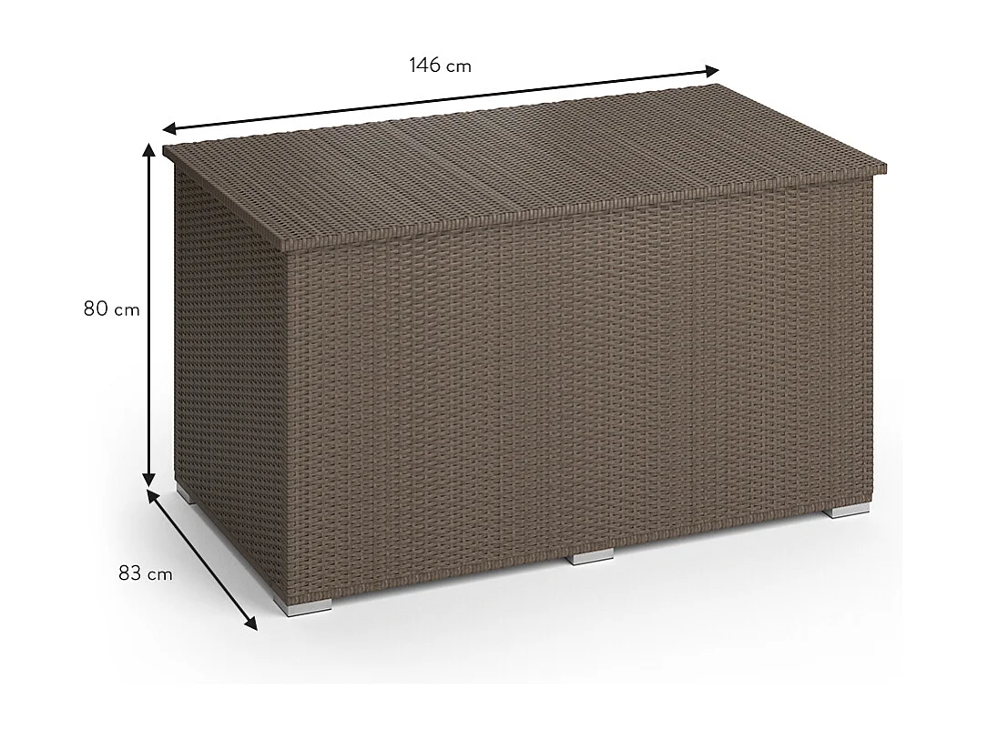 Coffre pour coussins marron 146x83x80