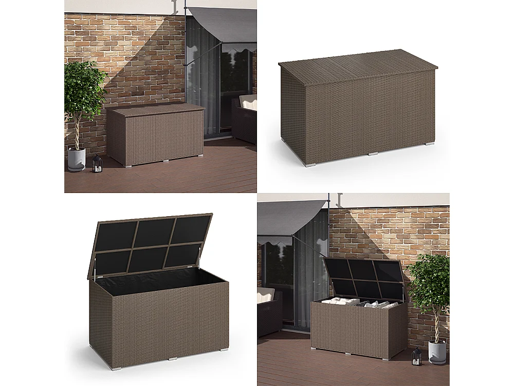 Coffre pour coussins marron 146x83x80